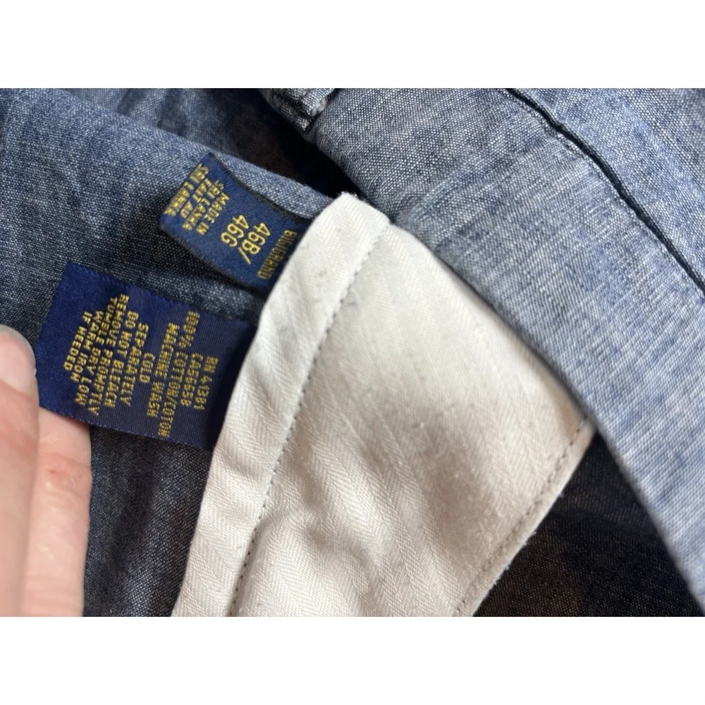 Polo Ralph Lauren Mens 46x9 Classic Fit‎ Blue Chino Shorts Chambray Preppy